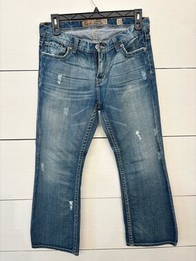 BKE Men's Blue Bootcut Jeans